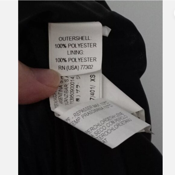 ZARA BASIC Sleeveless Ink Blue/Black Bird Print Chiffon Knee Length Dress XS - Picture 11 of 16